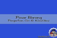 Pasar Barang Adalah Pasar Barang Adalah